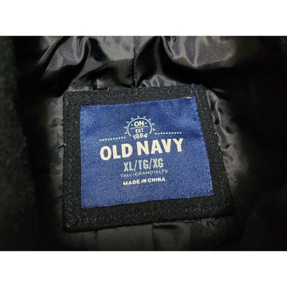 OLD NAVY Mens XL TALL Wool Peacoat Blue Insulated Double Breasted Anchor Buttons - Picture 4 of 12
